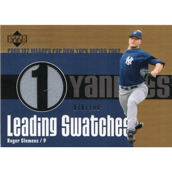 2003 Upper Deck Leading Swatches Gold #RC Roger Clemens K