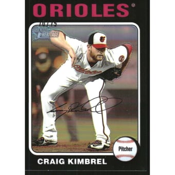 2024 Topps Heritage Chrome Black Refractors #486 Craig Kimbrel HN