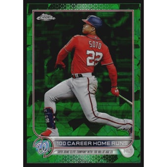 2022 Topps Chrome Update Sapphire Green Refractors #US68 100 Career Home Runs/Juan Soto