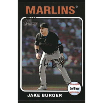 2024 Topps Heritage Chrome Black Refractors #398 Jake Burger HN