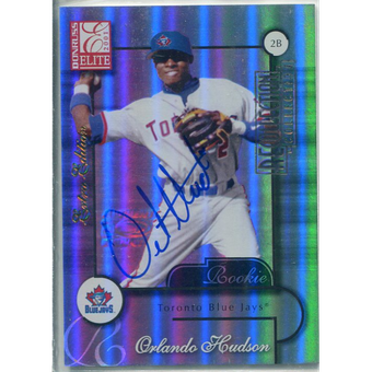 2003 Donruss Elite Recollection Autographs #32 Orlando Hudson 01 Blue /13