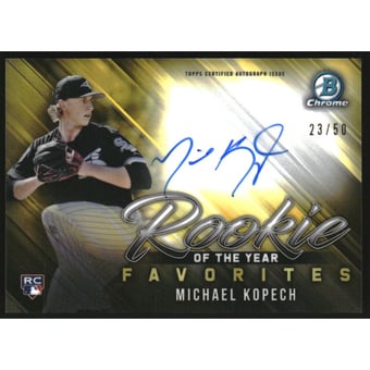 2019 Bowman Chrome Rookie of the Year Favorites Autographs Gold Refractors #ROYFAMK Michael Kopech