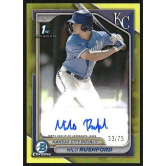 2024 Bowman Chrome Prospect Autographs Yellow Refractors #CPAMR Milo Rushford