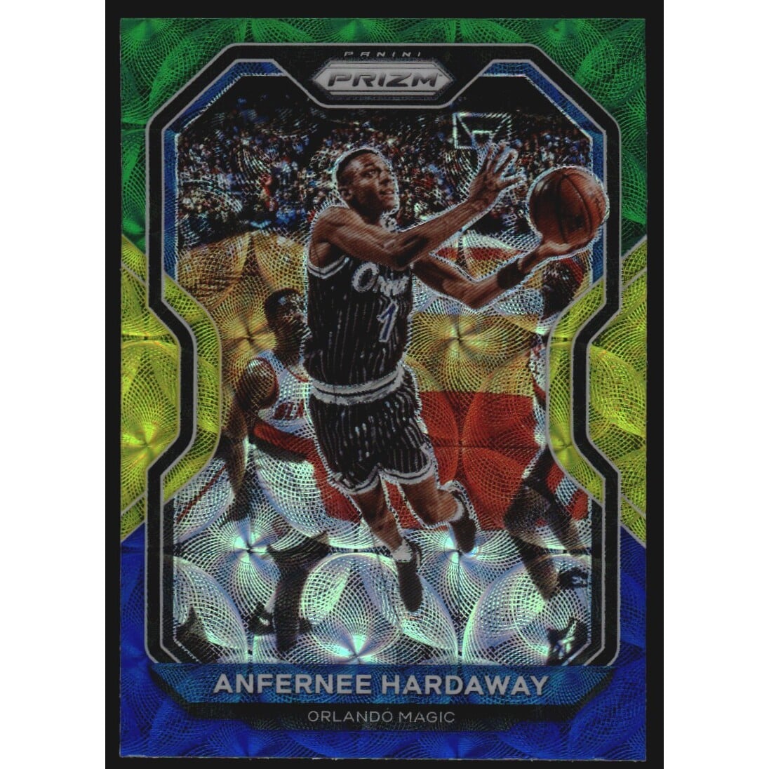2020-21 Panini Prizm Prizms Choice Blue Yellow and Green #120 Anfernee Hardaway. rookie card picture