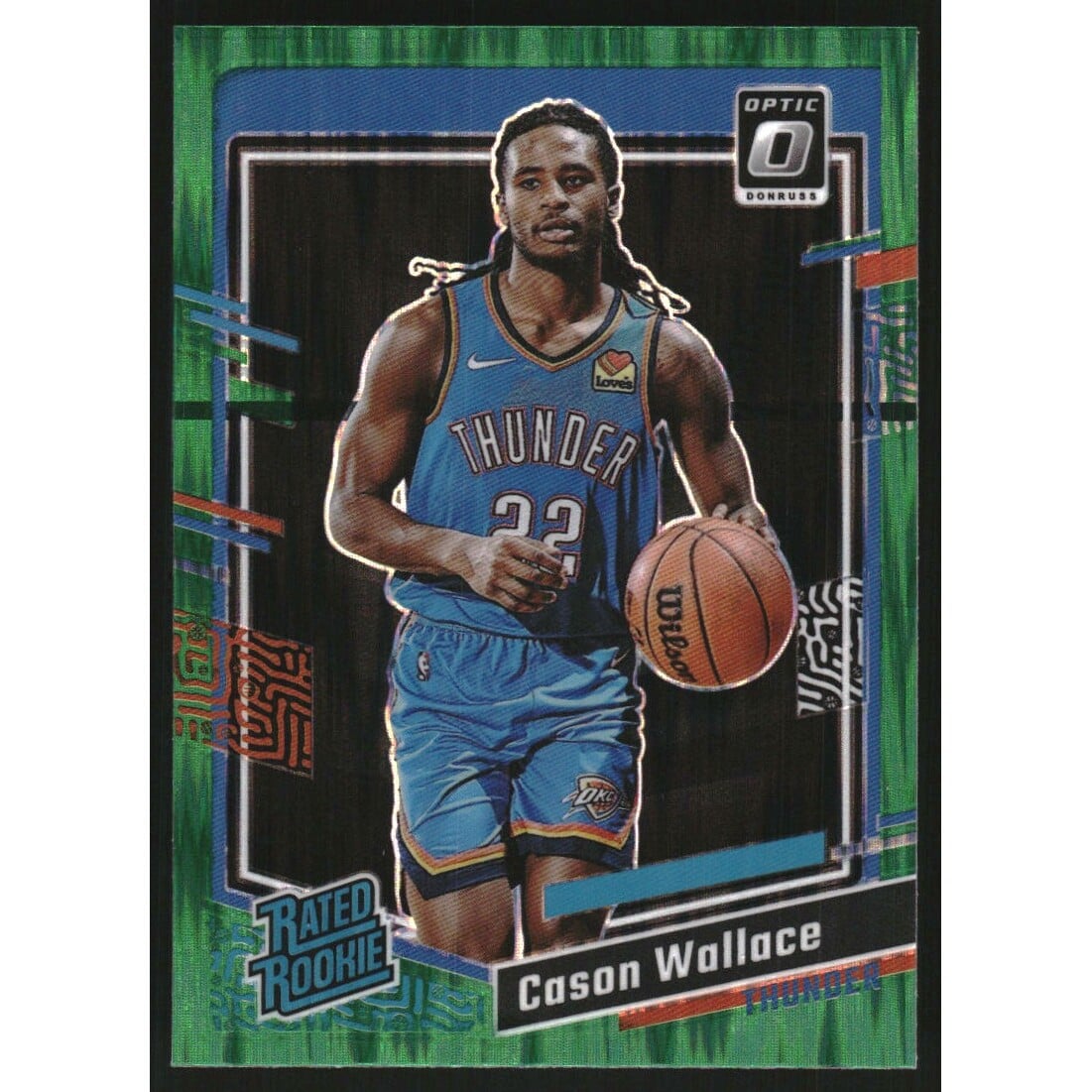 2023-24 Donruss Optic Green Shock #218 Cason Wallace RR. rookie card picture