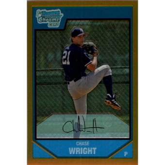 2007 Bowman Chrome Prospects Gold Refractors #BC36 Chase Wright