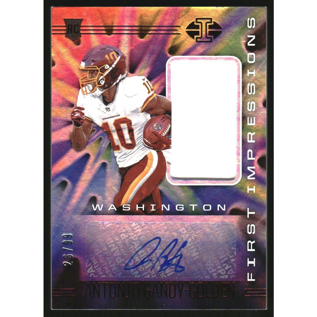 2020 Panini Illusions Red #140 Antonio Gandy-Golden JSY AU/99. rookie card picture