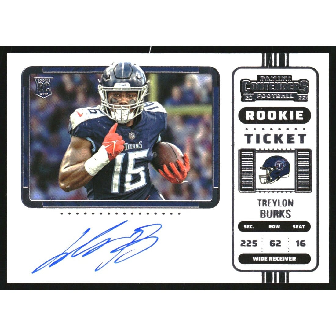 2022 Panini Contenders #137B Treylon Burks AU VAR. rookie card picture