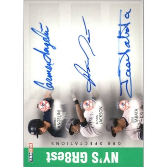 2008 TRISTAR PROjections GR8 Expectations Autographs Triple Green #AJT Carmen Angelini/Austin Jackson/Jose Tabata