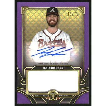2022 Topps Triple Threads Single Jumbo Relic Autographs Amethyst #ASJRIA Ian Anderson