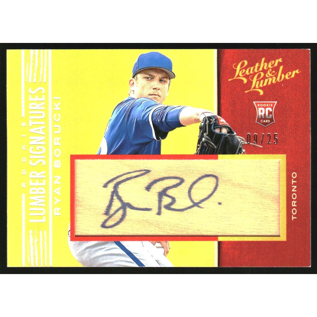 2019 Panini Leather and Lumber Rookie Lumber Signatures Holo Silver #109 Ryan Borucki. rookie card picture