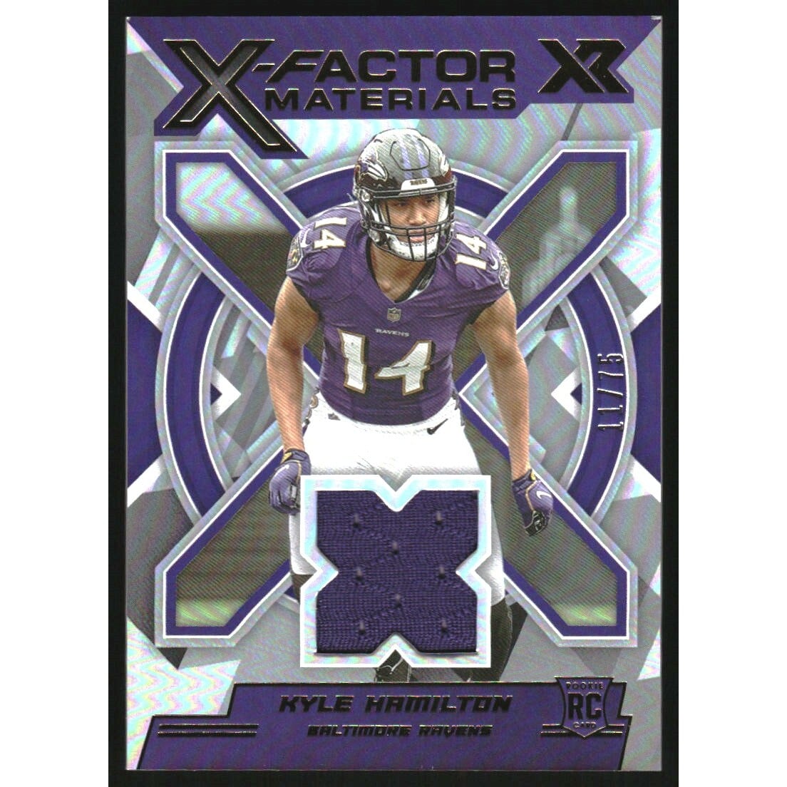 2022 Panini XR X-Factor Materials #36 Kyle Hamilton. rookie card picture