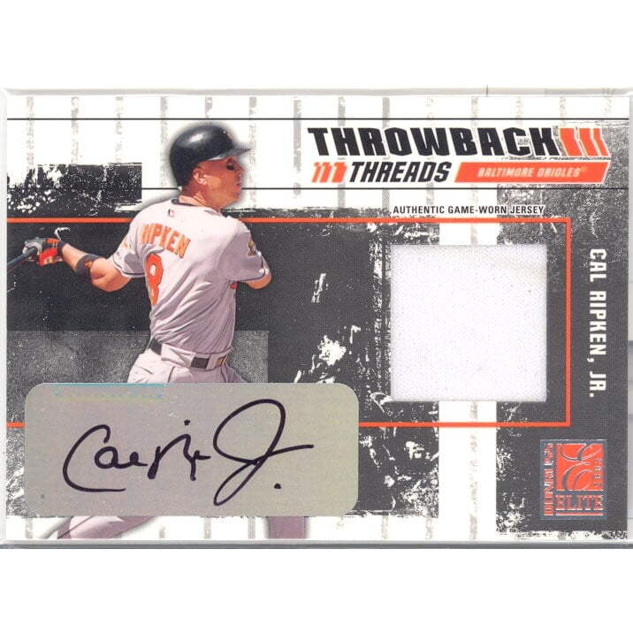 2003 Donruss Elite Throwback Threads Autographs #86 Cal Ripken/15. rookie card picture