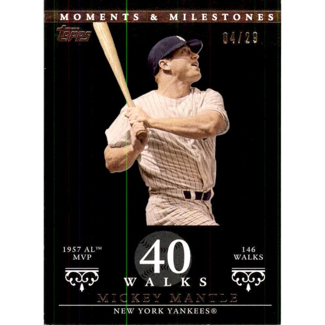 2007 Topps Moments and Milestones Black #77-40 Mickey Mantle/MVP 40. rookie card picture