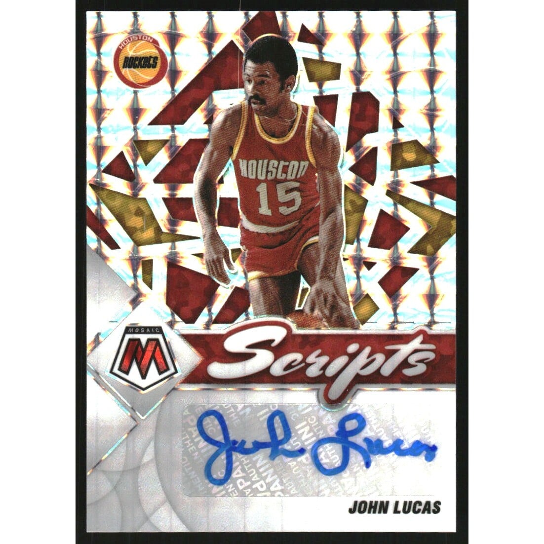 2021-22 Panini Mosaic Scripts #59 John Lucas. rookie card picture