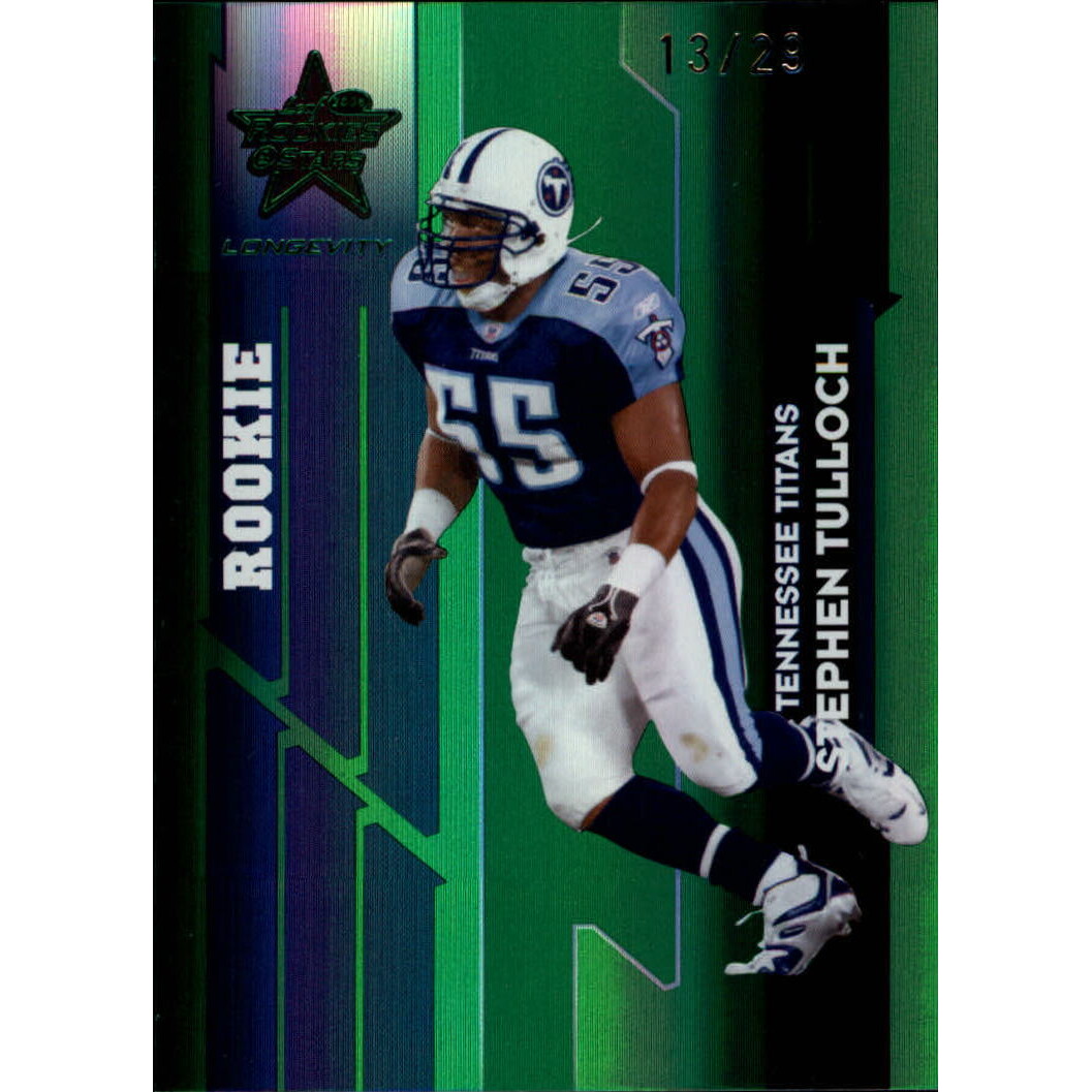 2006 Leaf Rookies and Stars Longevity Target Emerald Parallel #142 Stephen Tulloch 2006 Leaf Rookies and Stars Longevity Target Emerald Parallel #142 Stephen Tulloch