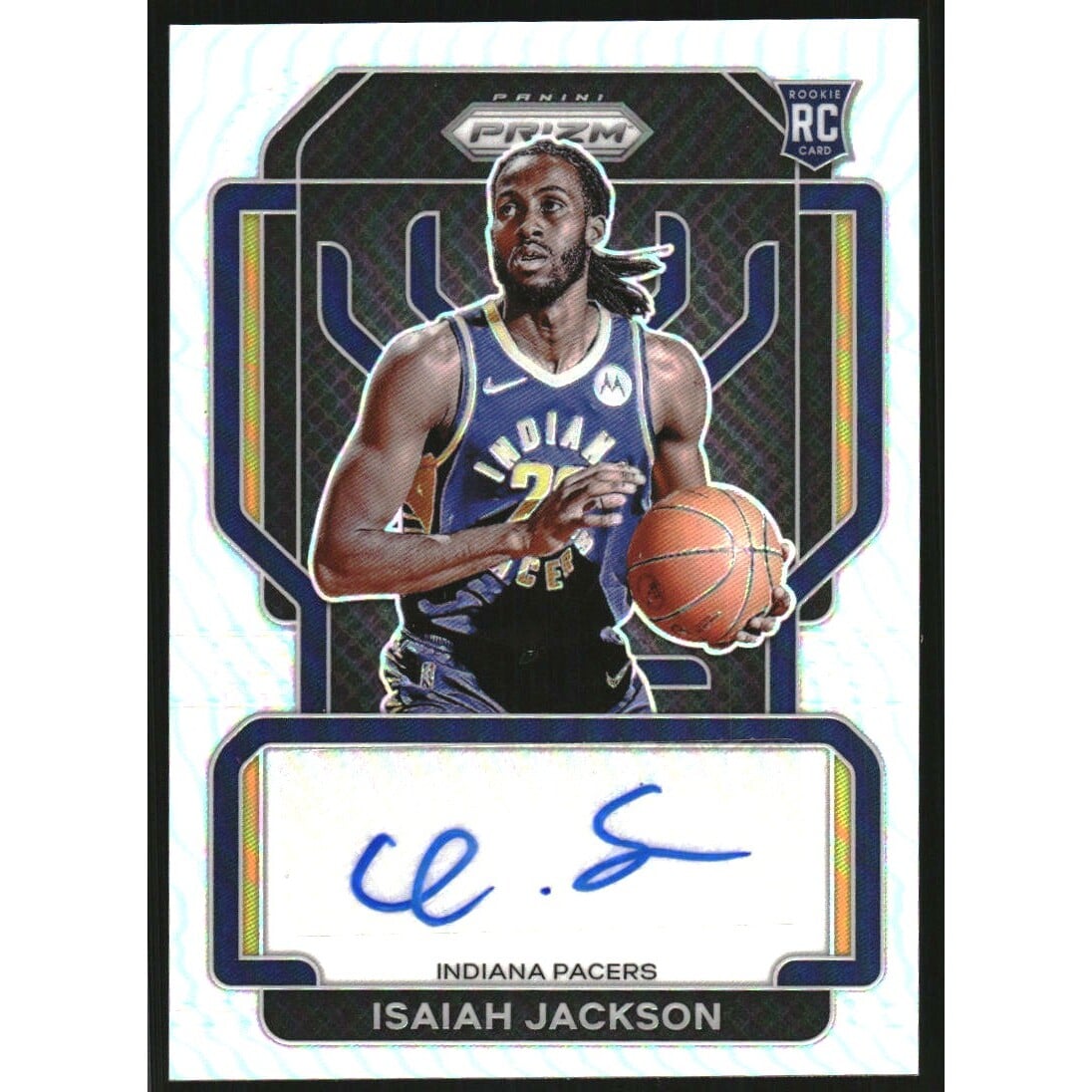 2021-22 Panini Prizm Rookie Signatures Prizms Silver #22 Isaiah Jackson. rookie card picture