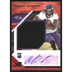 2021 Panini XR Rookie XL Swatch Autographs Red #13 Rashod Bateman/75 EXCH