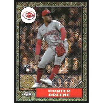 2022 Topps Update '87 Topps Silver Pack Chrome Green Refractors #T87C52 Hunter Greene