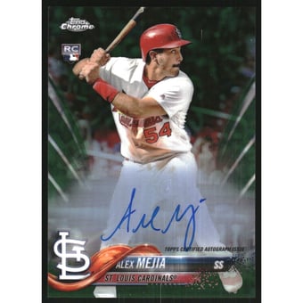 2018 Topps Chrome Rookie Autographs Green Refractors #RAAME Alex Mejia