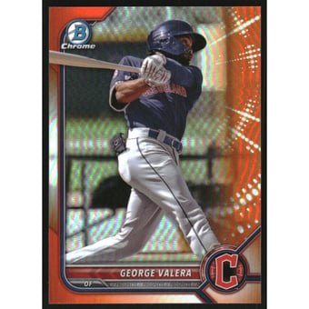 2022 Bowman Chrome Prospects Orange Refractors #BCP233 George Valera