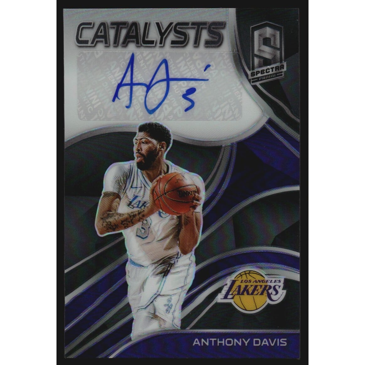 2020-21 Panini Spectra Catalysts Signatures #2 Anthony Davis. rookie card picture