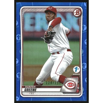2020 Bowman Draft 1st Edition Blue Foil #BD196 Hunter Greene