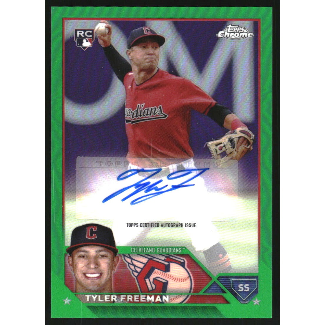 2023 Topps Chrome Update Autographs Green Refractors #ACTF Tyler Freeman. rookie card picture