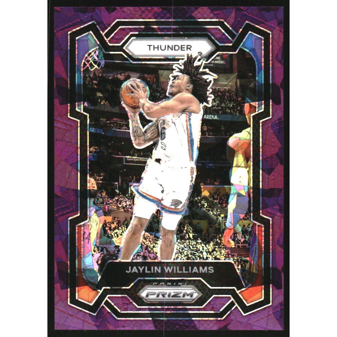2023-24 Panini Prizm Prizms Purple Ice #214 Jaylin Williams. rookie card picture
