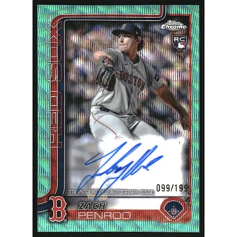 2025 Topps Chrome Rookie Autographs Aqua Wave Refractors #RAZAP Zach Penrod