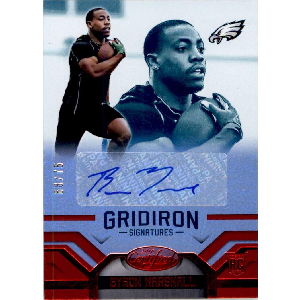 2016 Certified Gridiron Signatures Mirror Red #GSBM Byron Marshall 2016 Certified Gridiron Signatures Mirror Red #GSBM Byron Marshall