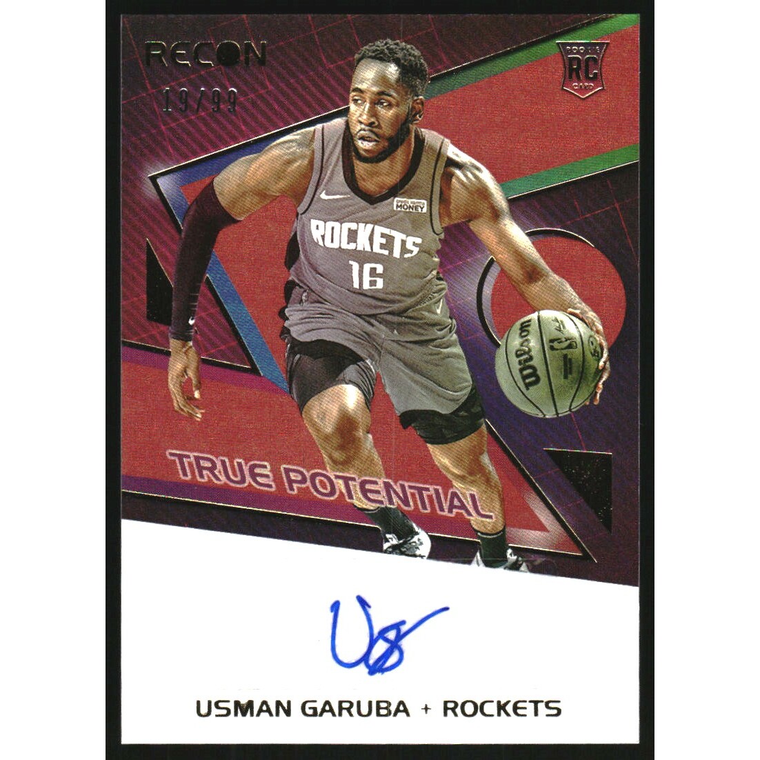 2021-22 Panini Recon True Potential Signatures Red #18 Usman Garuba/99