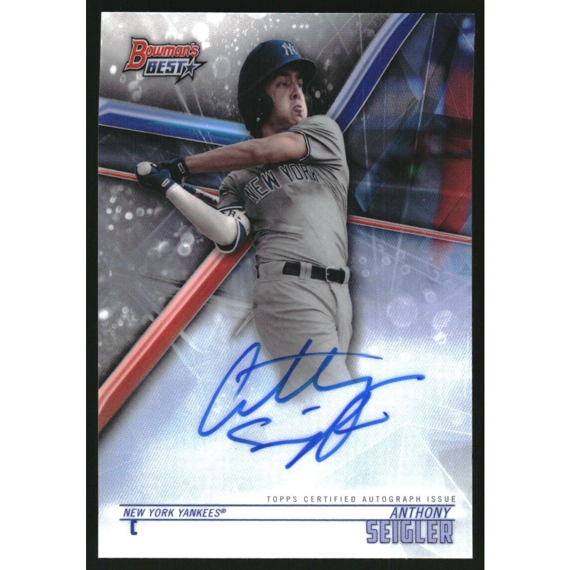 2018 Bowman's Best Best of '18 Autographs Refractors #B18AS Anthony Seigler. rookie card picture