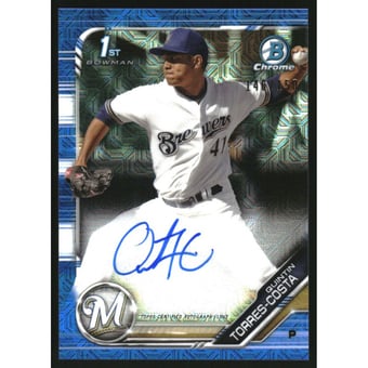 2019 Bowman Chrome Prospect Autographs HTA Choice Refractors #CPAQTC Quintin Torres-Costa