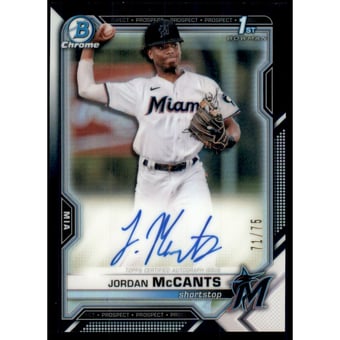 2021 Bowman Chrome Draft Autographs Black Refractors #CDAJMC Jordan McCants