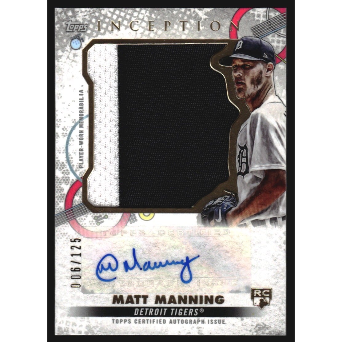 2022 Topps Inception Jumbo Patch Autographs #IAJPMM Matt Manning/125. rookie card picture