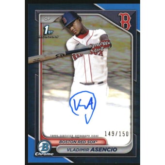 2024 Bowman Chrome Prospect Autographs Blue Refractors #CPAVA Vladimir Asencio