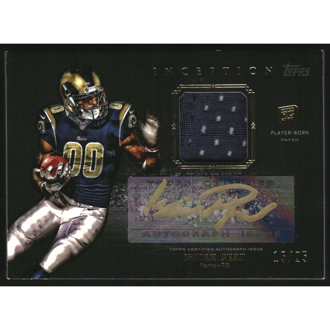 2012 Topps Inception Rookie Patch Autographs Gold Ink #GAPIP Isaiah Pead