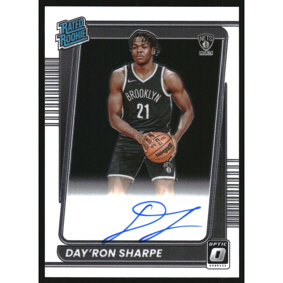 2021-22 Donruss Optic Rated Rookie Signatures #165 Day’Ron Sharpe 2021-22 Donruss Optic Rated Rookie Signatures #165 Day’Ron Sharpe