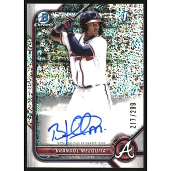 2022 Bowman Chrome Prospect Autographs Speckle Refractors #CPABMQ Brandol Mezquita