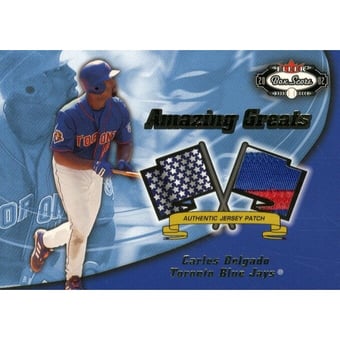 2002 Fleer Box Score Amazing Greats Patch #4 Carlos Delgado