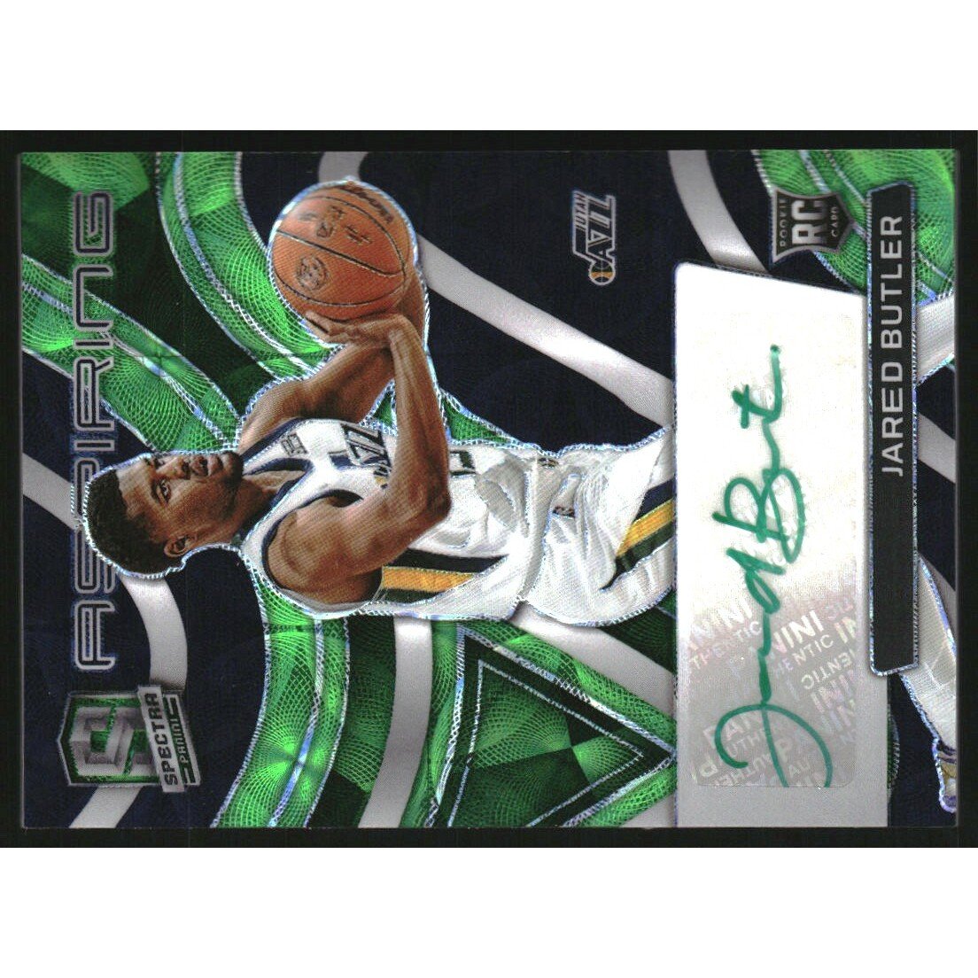 2021-22 Panini Spectra Aspiring Autographs Green #35 Jared Butler. rookie card picture