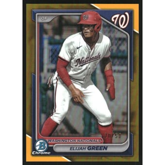 2024 Bowman Chrome Prospects Gold Refractors #BCP72 Elijah Green