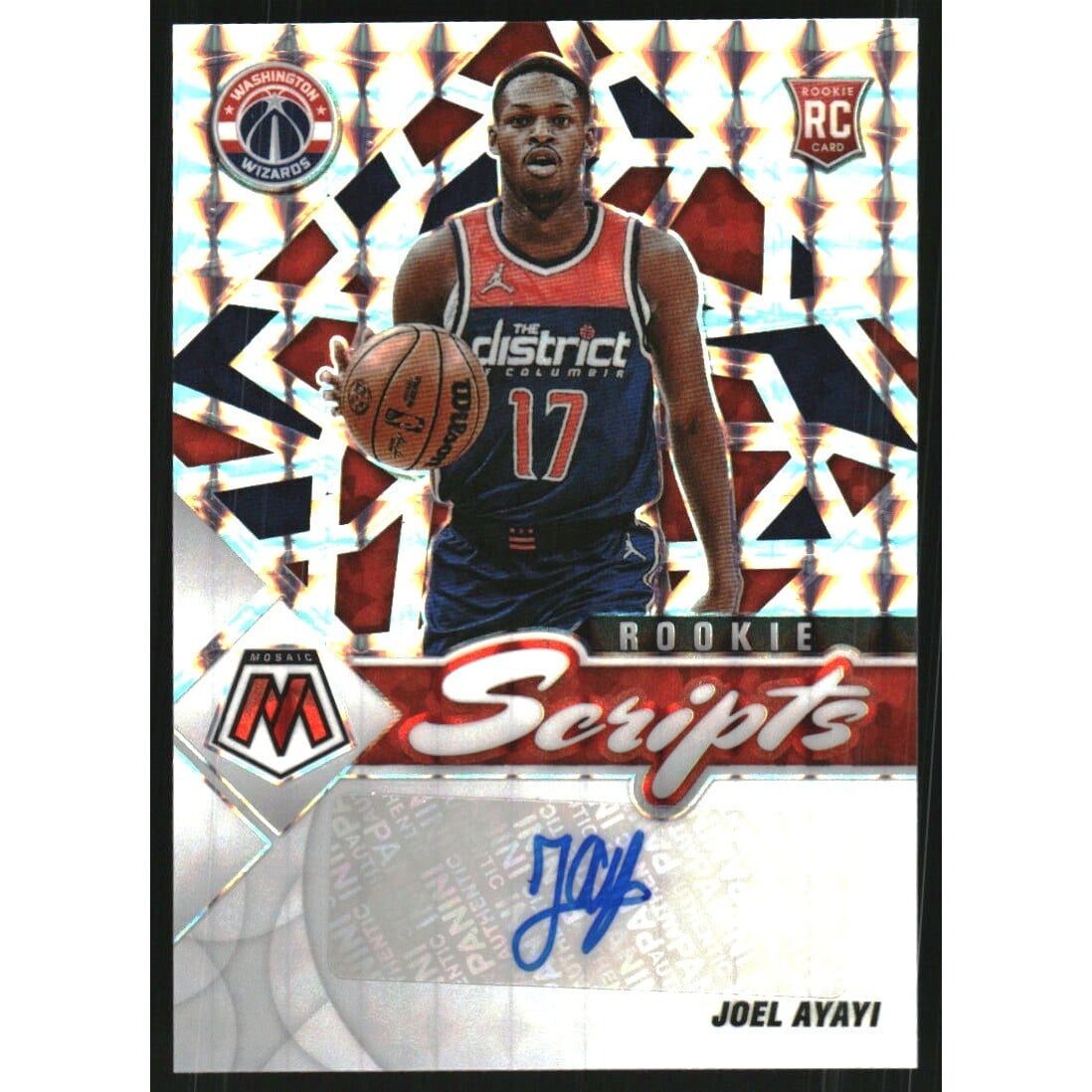 2021-22 Panini Mosaic Rookie Scripts #24 Joel Ayayi. rookie card picture