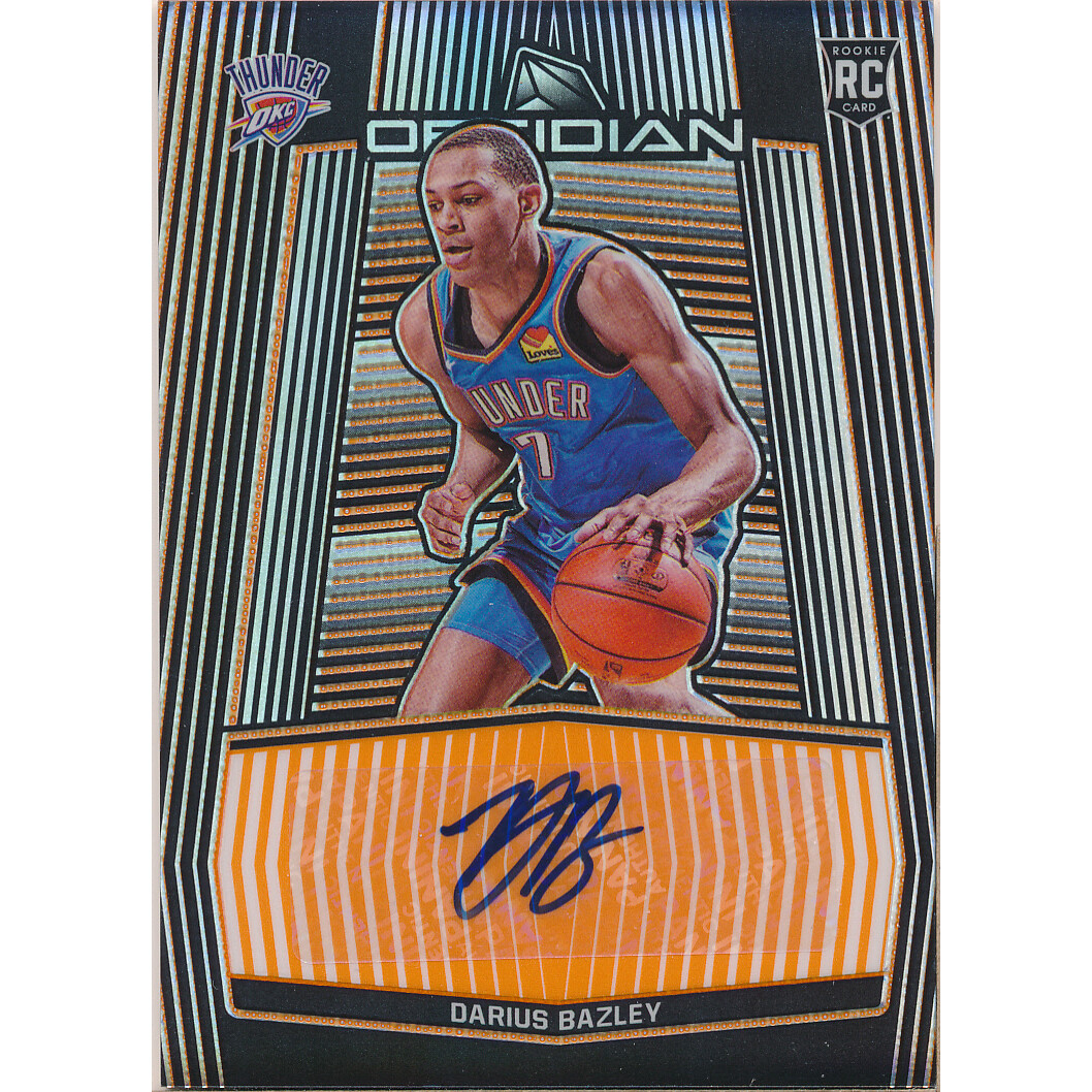 2019-20 Panini Obsidian Rookie Autographs Electric Etch Orange #24 Darius Bazley/50 2019-20 Panini Obsidian Rookie Autographs Electric Etch Orange #24 Darius Bazley/50