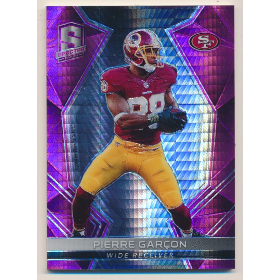 2017 Panini Spectra Neon Pink #26 Pierre Garcon. rookie card picture