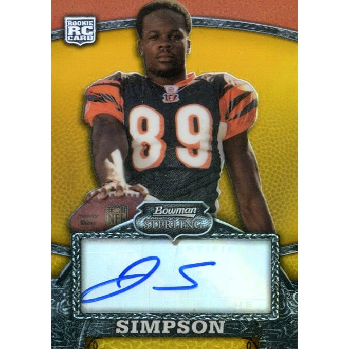 2008 Bowman Sterling Gold Rookie Autographs #168 Jerome Simpson/250. rookie card picture