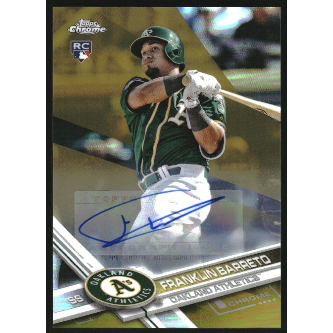 2017 Topps Chrome Update Autographs Gold Refractors #HMT55 Franklin Barreto. rookie card picture