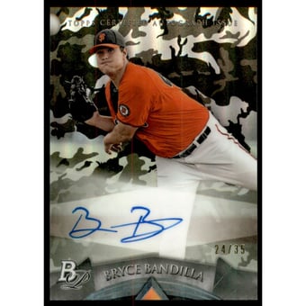 2014 Bowman Platinum Prospect Autographs Camo Refractors #APBB Bryce Bandilla