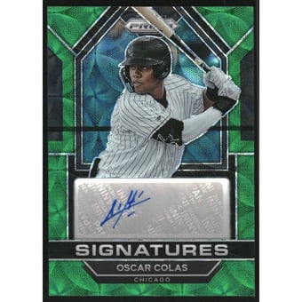 2023 Panini Prizm Signatures Prizms Green Scope #14 Oscar Colas